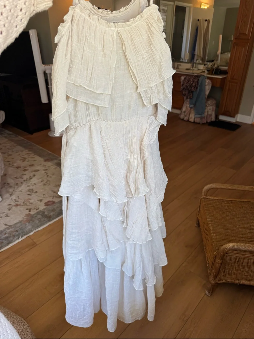 Cream Layered Ruffle Maxi Dress - Picture 6 of 7